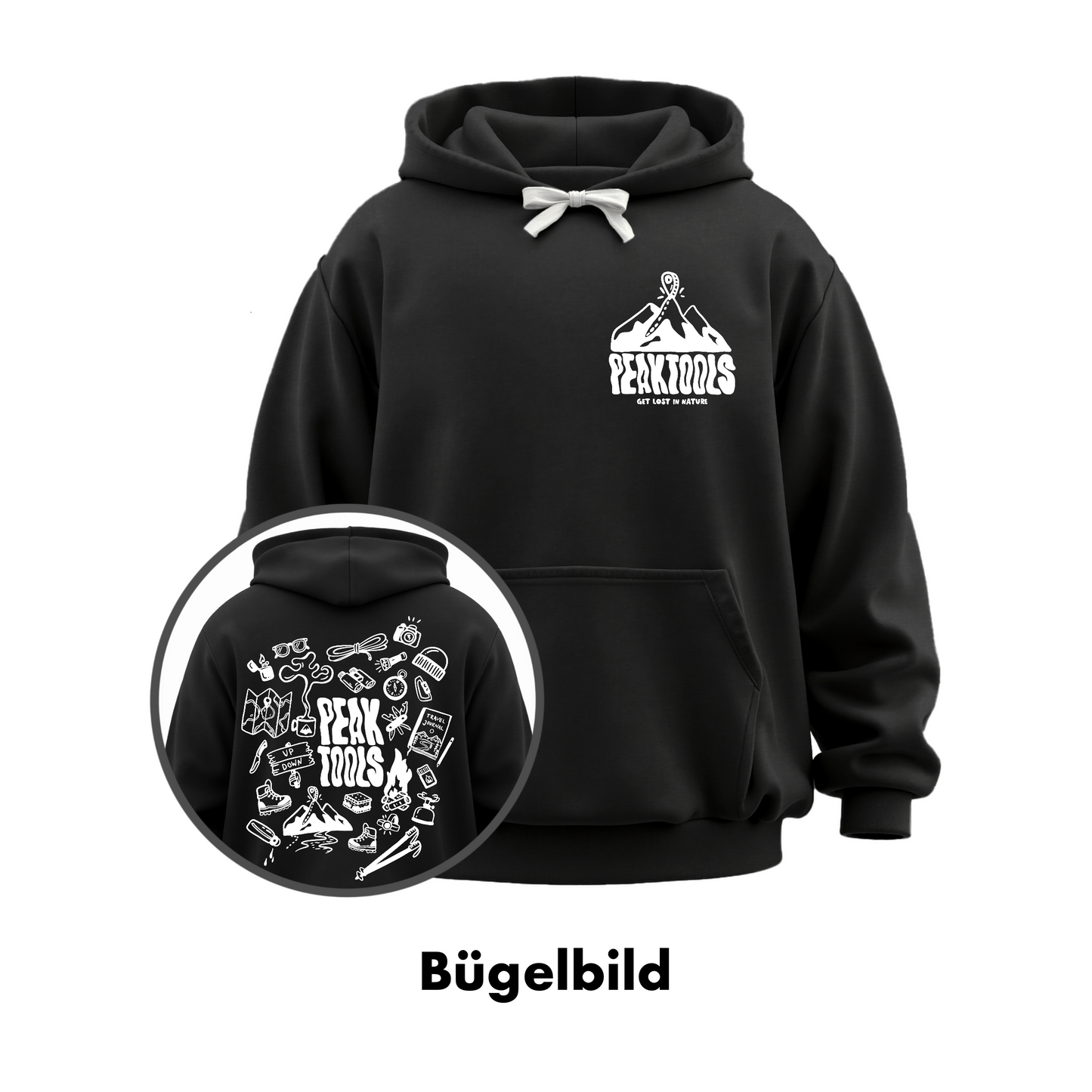 Bügelbild - peak tools (weiß)
