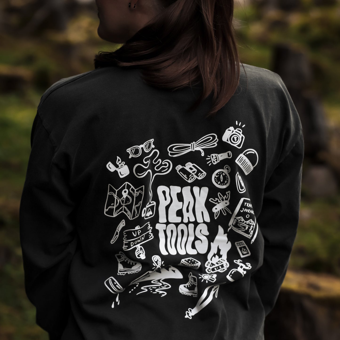 Bügelbild - peak tools (weiß)