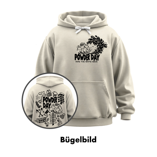 Bügelbild - powder day (schwarz)