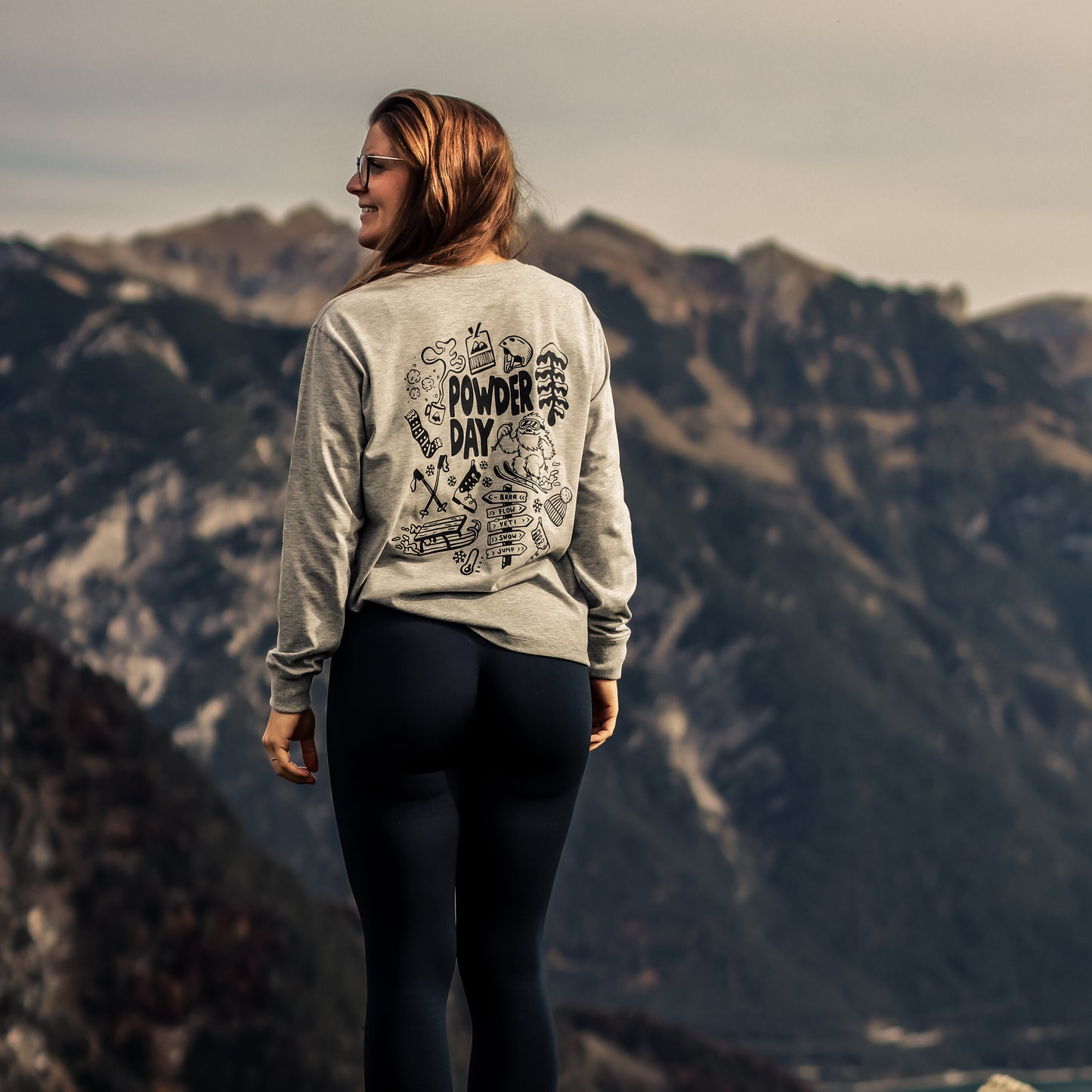 Bügelbild - powder day (schwarz)