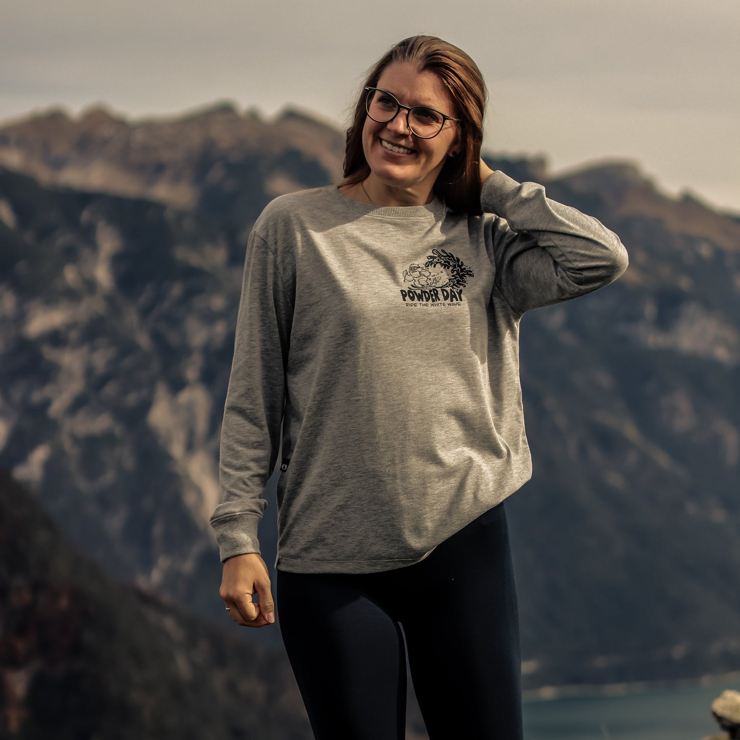 Bügelbild - powder day (schwarz)