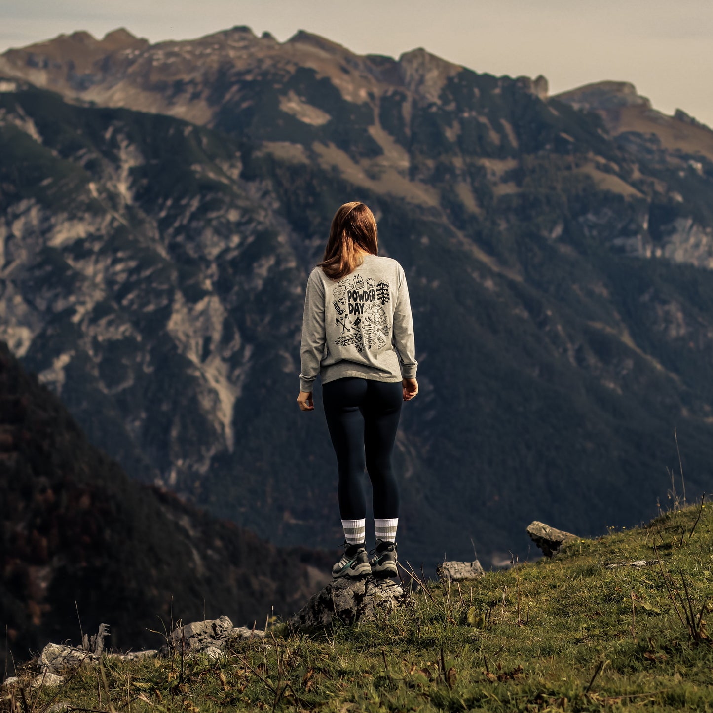 Bügelbild - powder day (schwarz)