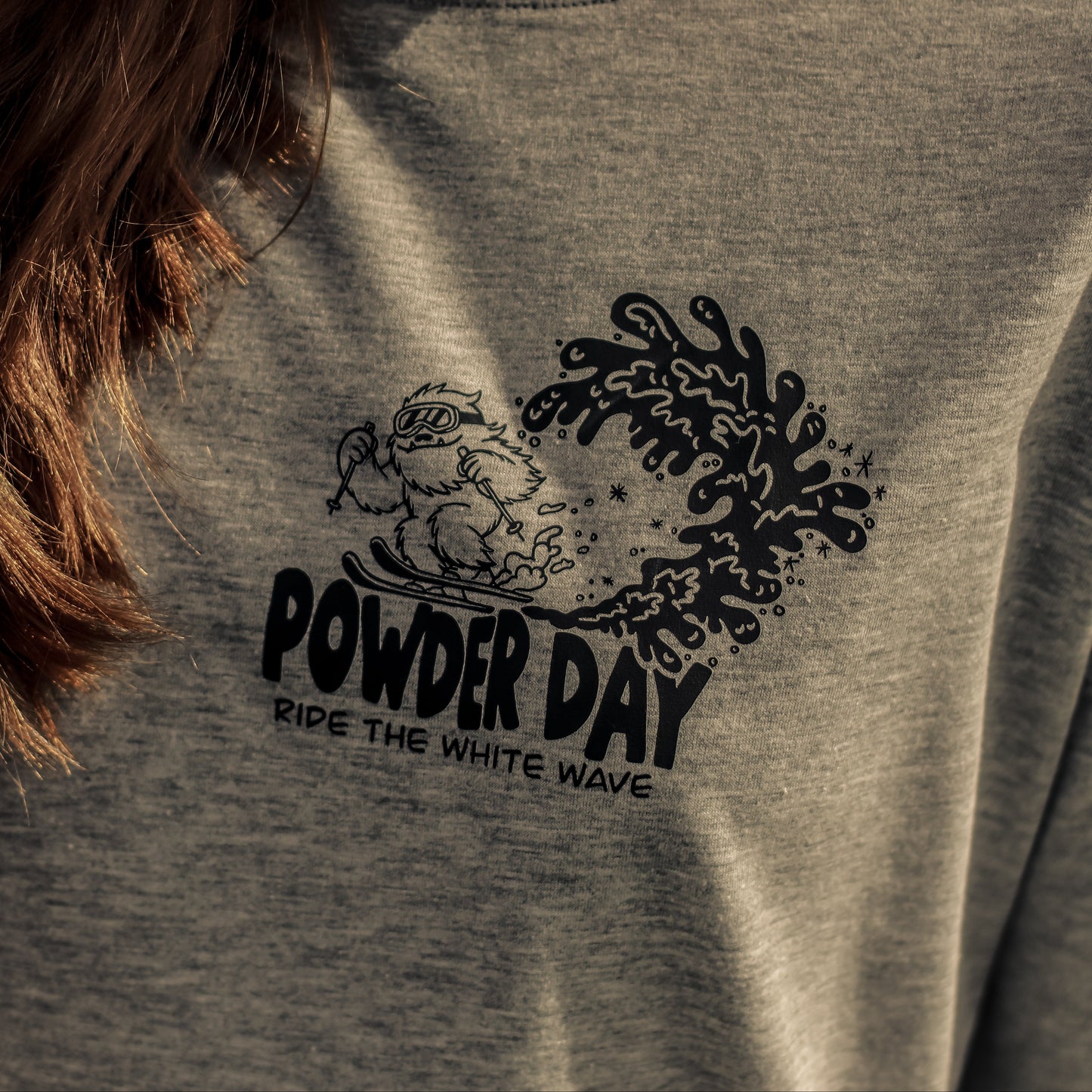 Bügelbild - powder day (schwarz)