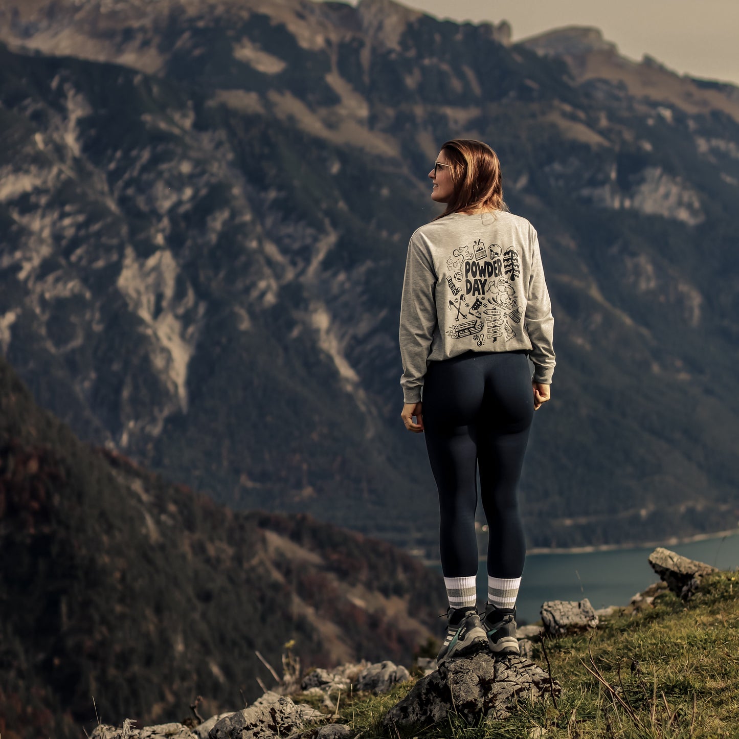 Bügelbild - powder day (schwarz)