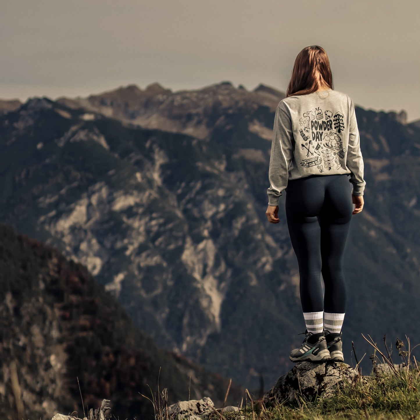 Bügelbild - powder day (schwarz)